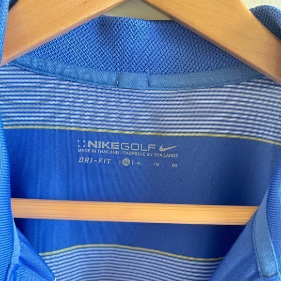 Nike Golf Ultra Stripe Performance Stretch Dri Fit Polo Top‎ Blue Mens Size XL - Picture 2 of 5